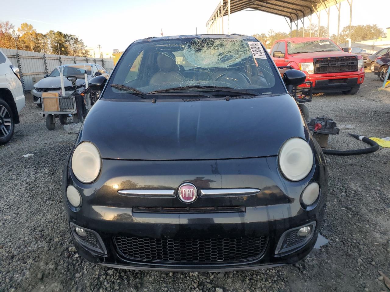 2018 Fiat 500 VIN 3C3CFFBR1CT115504 Copart auction photo, top/roof damage thumbnail 5