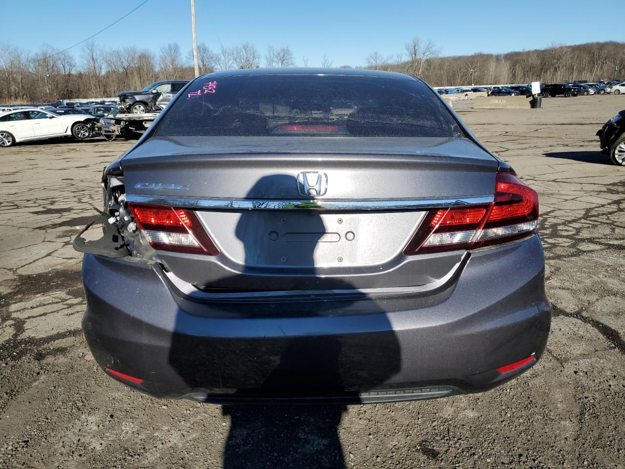 2015 Honda Civic VIN 2HGFB2F83FH508675 Copart auction photo, front end / side damage thumbnail 6