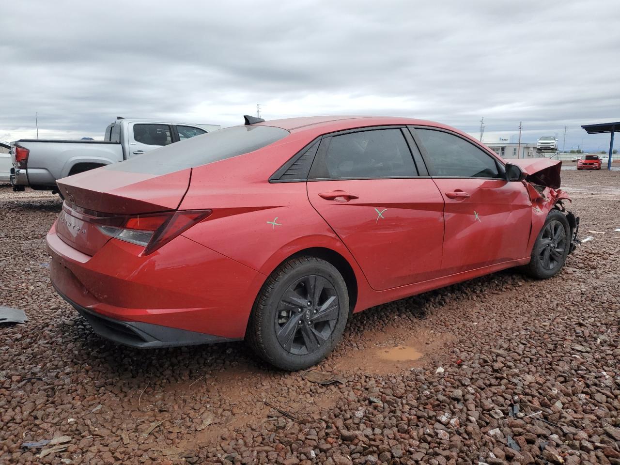 2021 Hyundai Elantra VIN 5NPLS4AG6MH051408 Copart auction photo, front end / side damage thumbnail 3