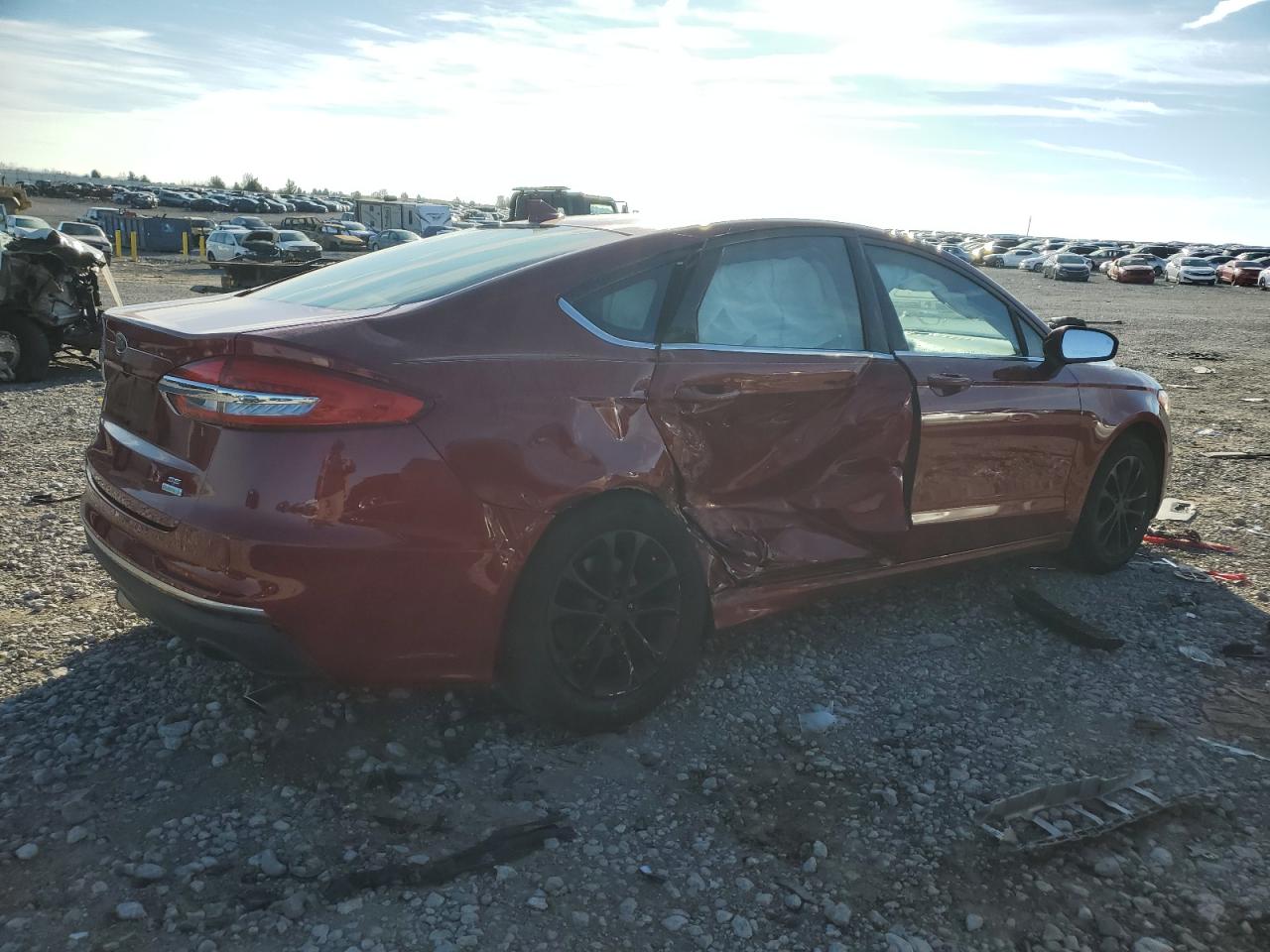 2019 Ford Fusion VIN 3FA6P0HD2KR169264 Copart auction photo, front end / side damage thumbnail 3