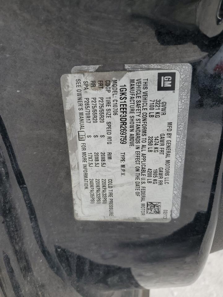 2013 GMC Yukon VIN 1GKS1EEF3DR269759 Copart auction photo, front end damage thumbnail 14