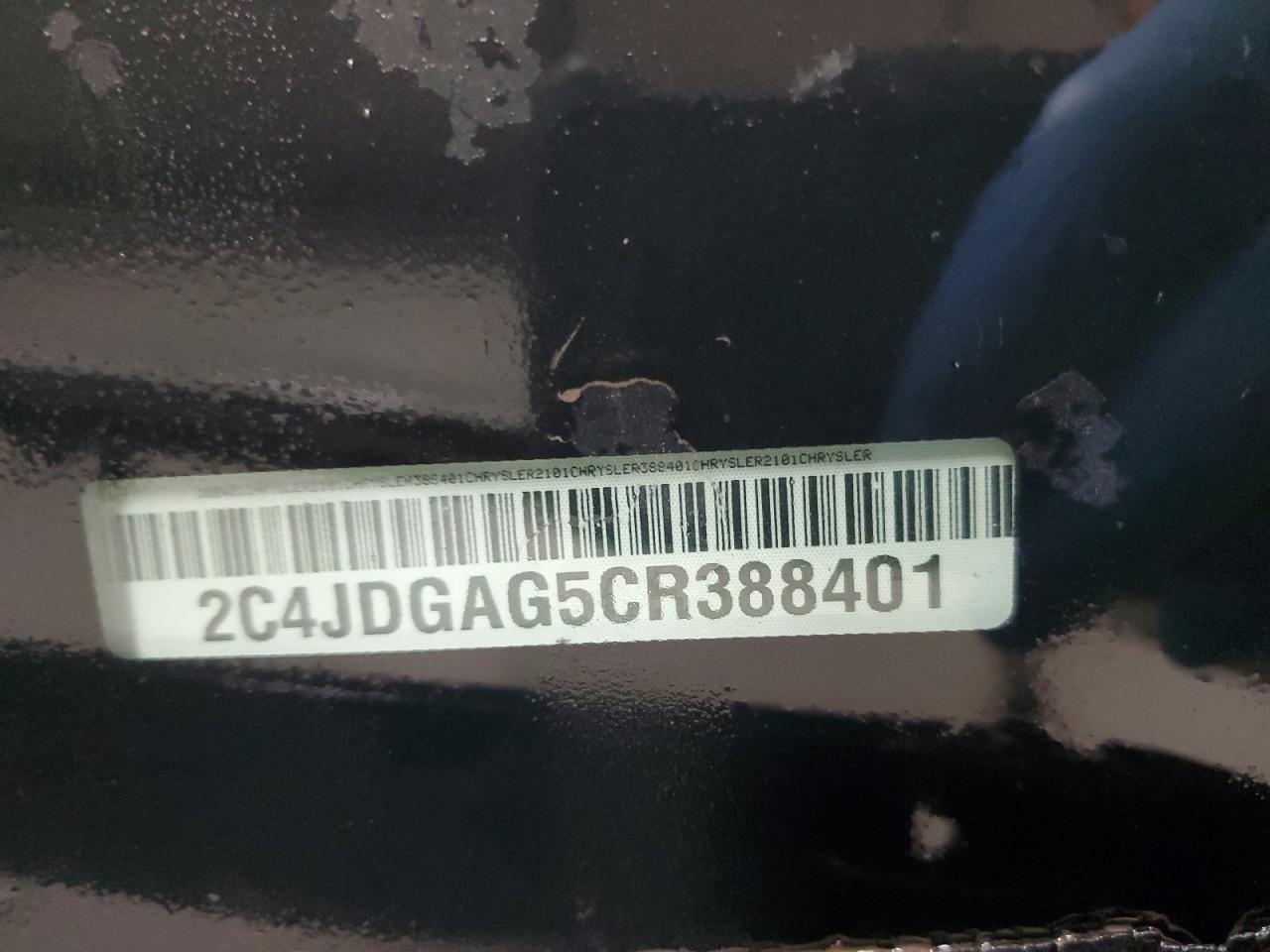 2012 Dodge Caravan VIN 2C4JDGAG5CR388401 Copart auction photo, side / minor dent/scratches damage thumbnail 13