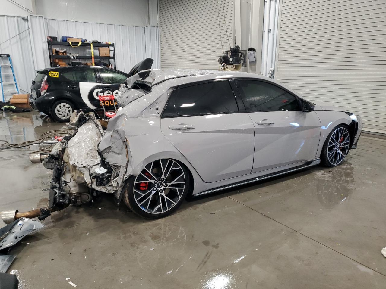 2023 Hyundai Elantra VIN KMHLW4AKXPU010844 Copart auction photo, rear end / side damage thumbnail 3