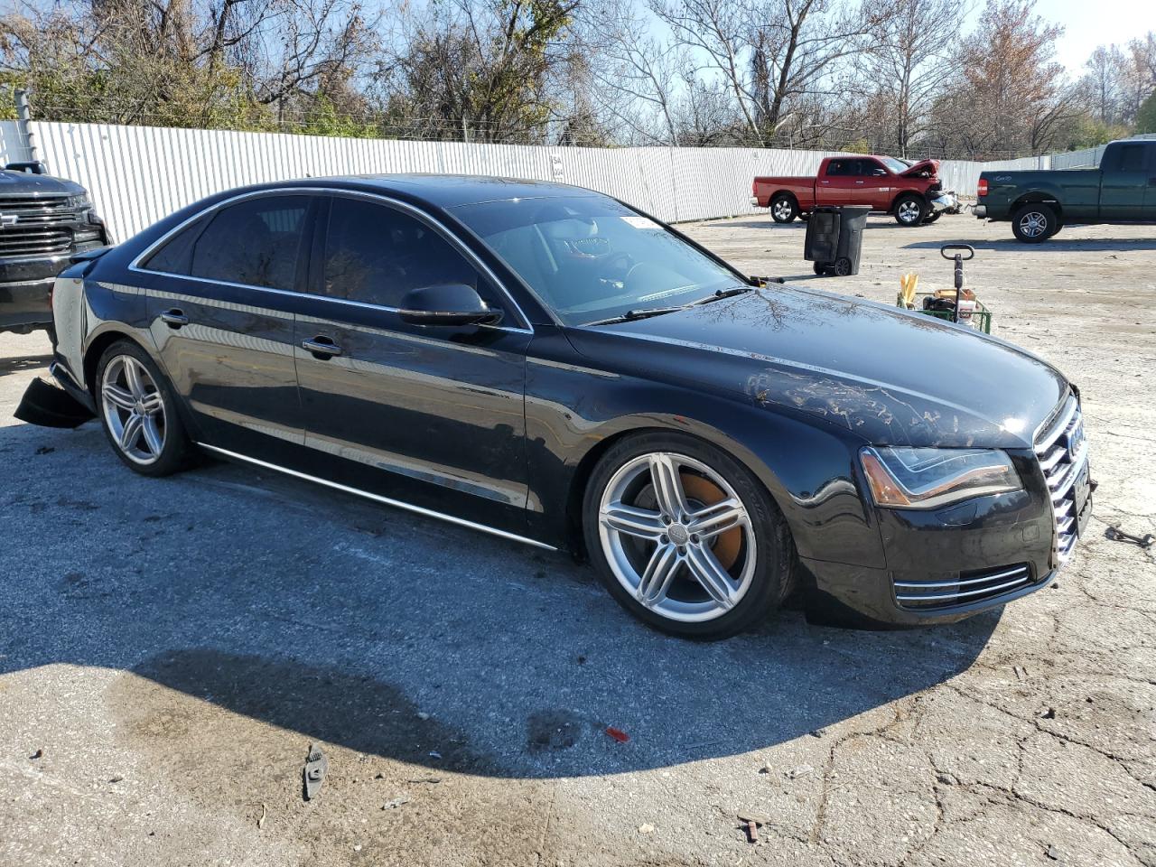 2013 Audi A8 VIN WAUAGAFD0DN002546 Copart auction photo, front end / rear end damage thumbnail 4