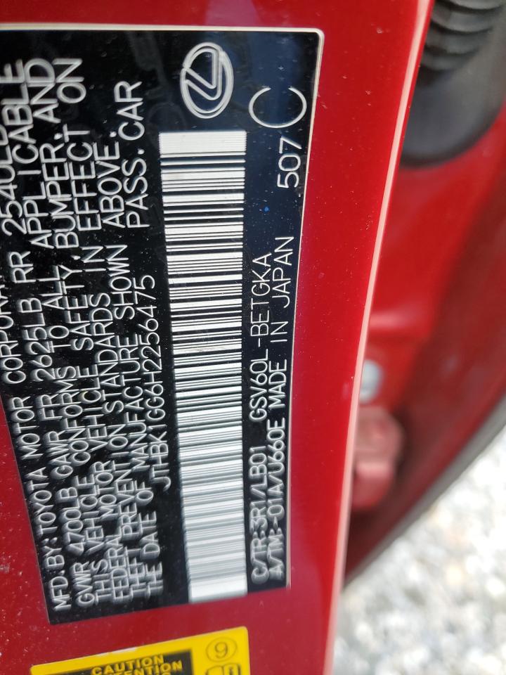 2017 Lexus ES VIN JTHBK1GG6H2256475 Copart auction photo, front end damage thumbnail 12