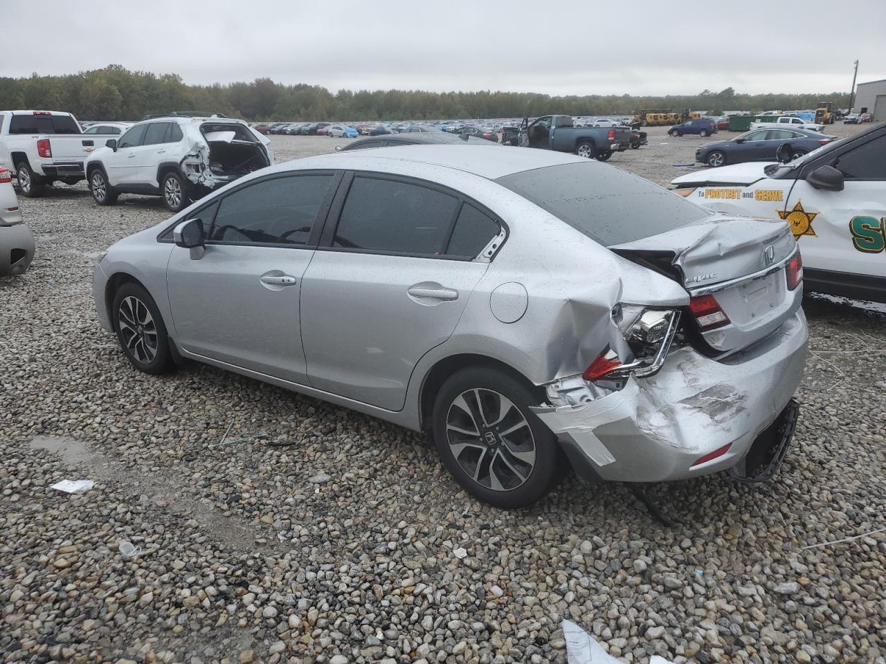 2015 Honda Civic VIN 19XFB2F89FE116407 Copart auction photo, rear end damage thumbnail 2