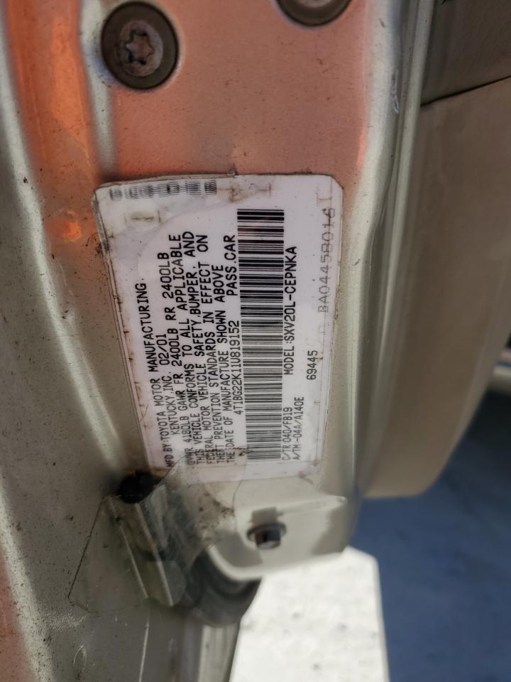 2000 Toyota Camry VIN 4T1BG22K7YU715694 Copart auction photo, front end damage thumbnail 13