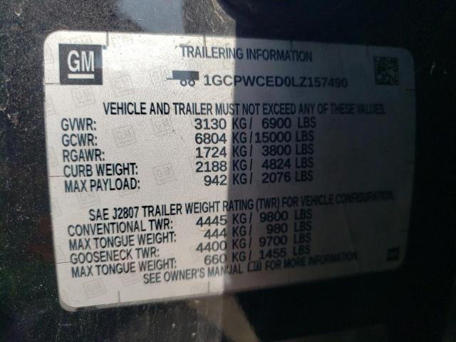 2020 Chevrolet Silverado VIN 1GCPWCED0LZ157490 Copart auction photo, front end damage thumbnail 13