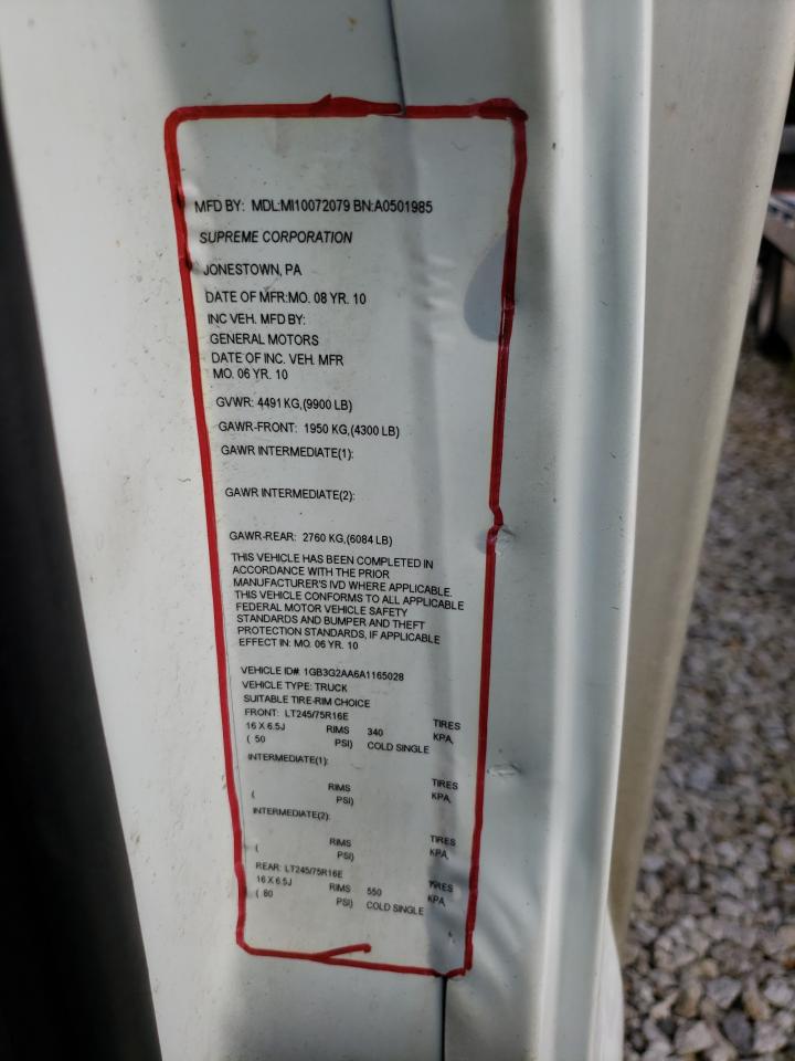 2010 Chevrolet Express VIN 1GB3G2AA6A1165028 Copart auction photo, front end / minor dent/scratches damage thumbnail 13