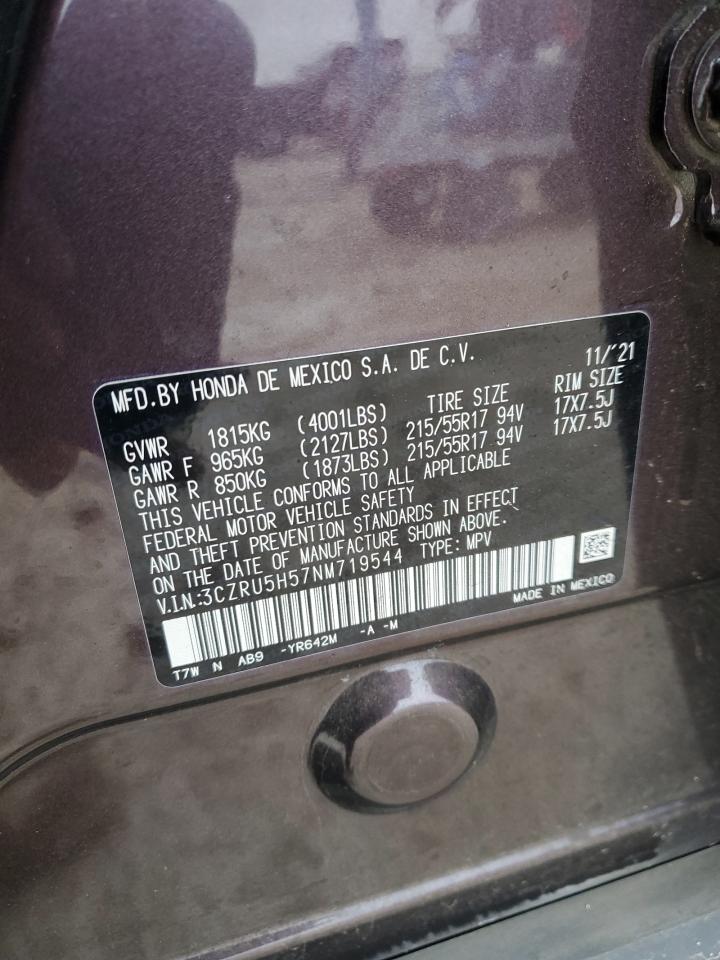 2022 Honda HR-V VIN 3CZRU5H57NM719544 Copart auction photo, front end / minor dent/scratches damage thumbnail 13