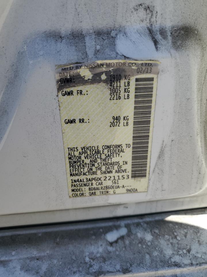 2013 Nissan Altima VIN 1N4AL3AP6DC221153 Copart auction photo, rear end damage thumbnail 15
