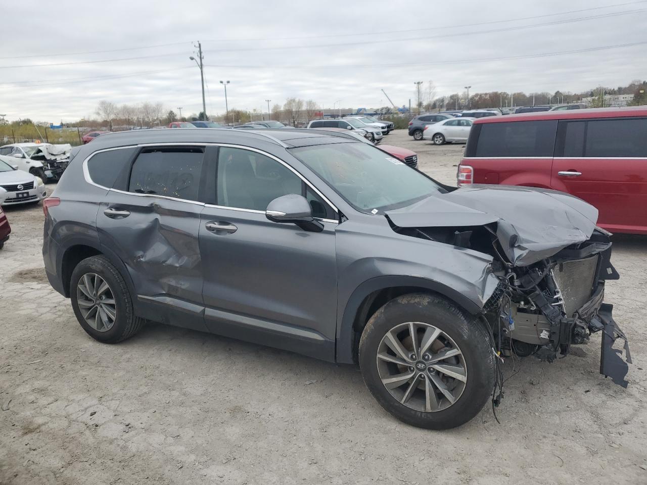 2020 Hyundai Santa Fe VIN 5NMS53AD5LH145097 Copart auction photo, front end / side damage thumbnail 4