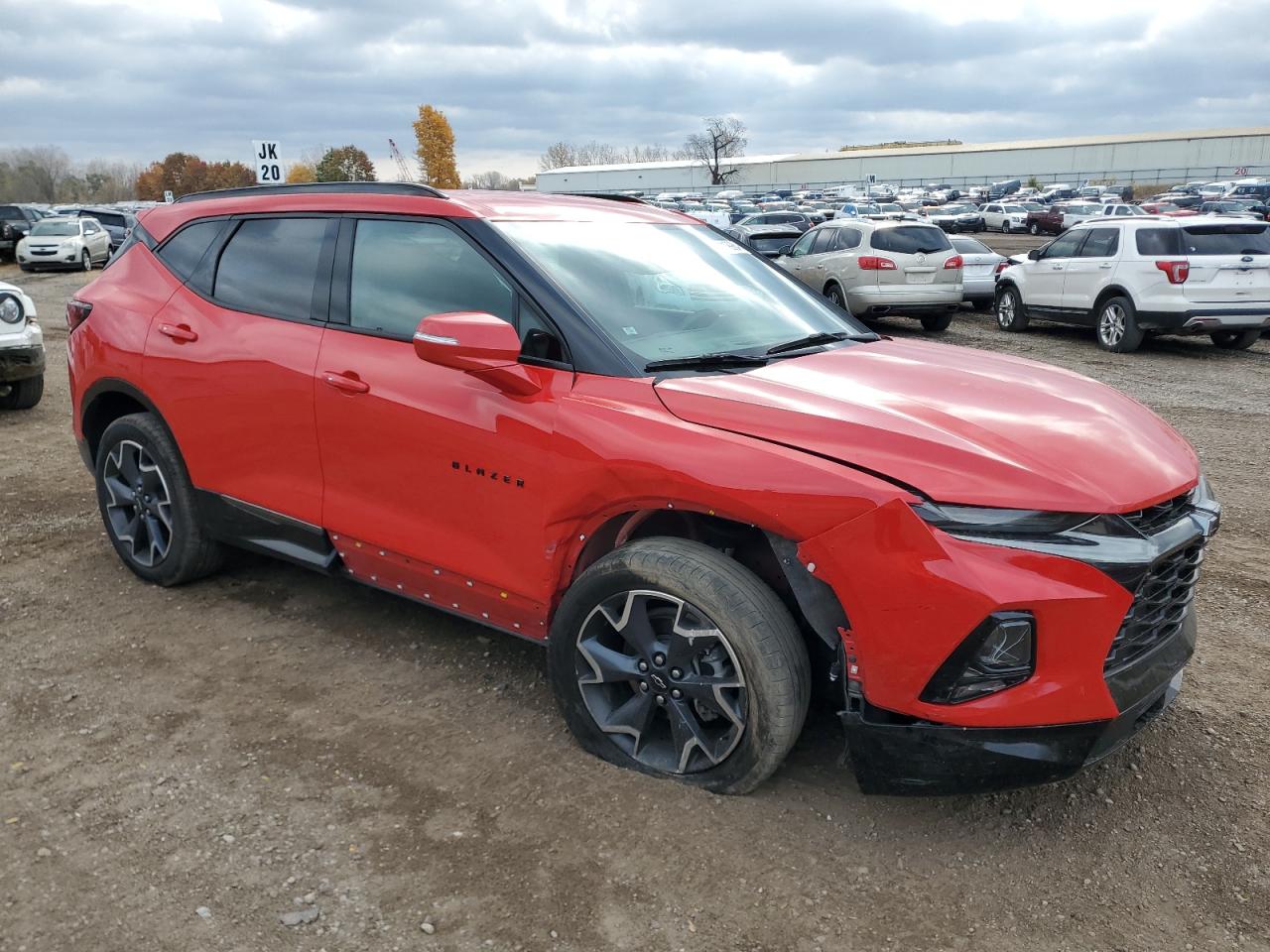 2022 Chevrolet Blazer VIN 3GNKBERS5NS130075 Copart auction photo, undercarriage / side damage thumbnail 4