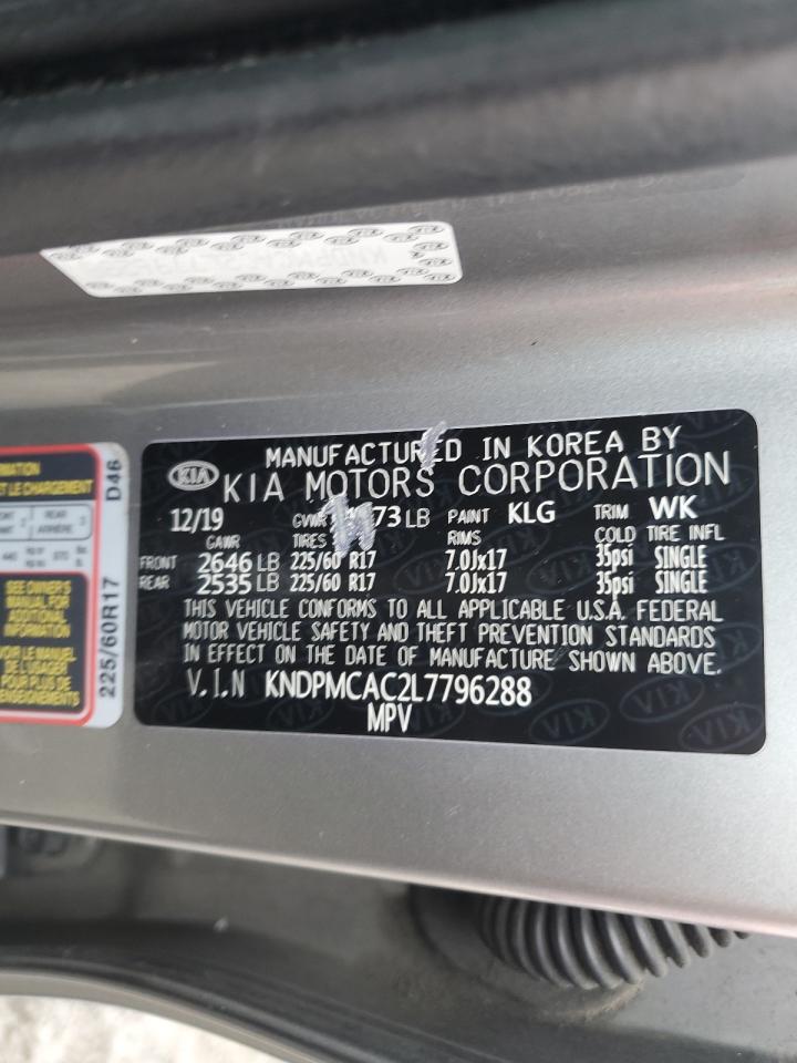 2020 KIA Sportage VIN KNDPMCAC2L7796288 Copart auction photo, front end damage thumbnail 13