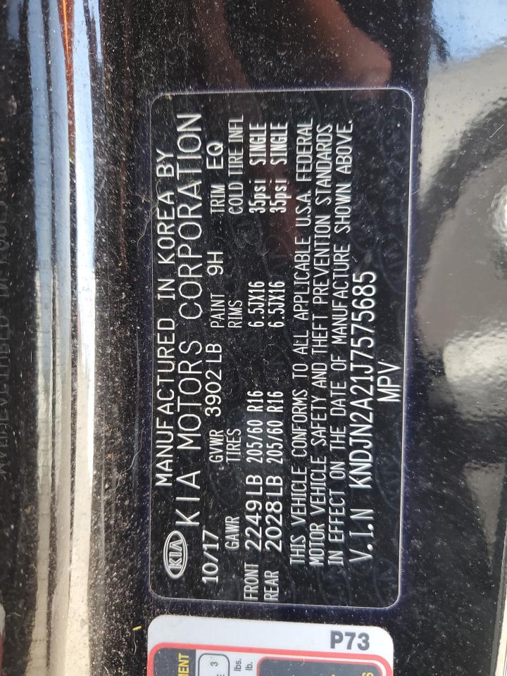 2018 KIA Soul VIN KNDJN2A21J7575685 Copart auction photo, vandalism / front end damage thumbnail 12