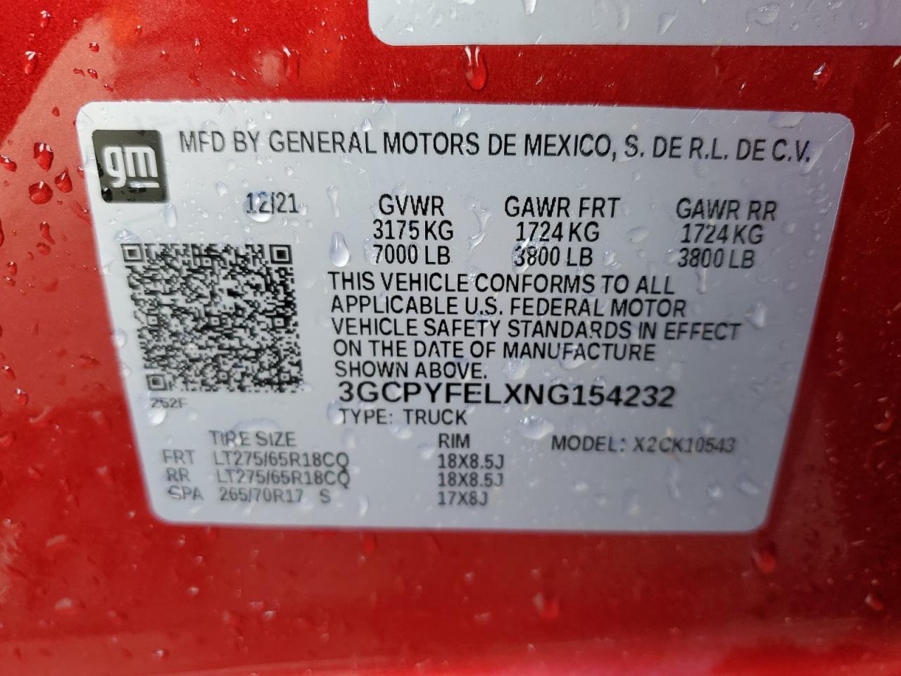 2022 Chevrolet Silverado VIN 3GCPYFELXNG154232 Copart auction photo, front end damage thumbnail 13