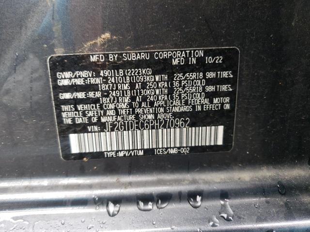 2023 Subaru XV VIN JF2GTDEC6PH270962 Copart auction photo, rear end damage thumbnail 12
