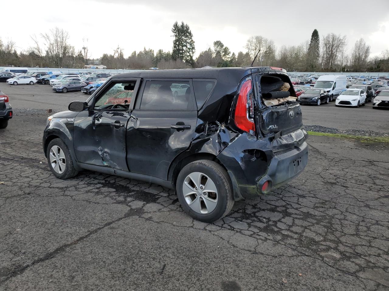 2015 KIA Soul VIN KNDJN2A21F7215839 Copart auction photo, side / rear end damage thumbnail 2