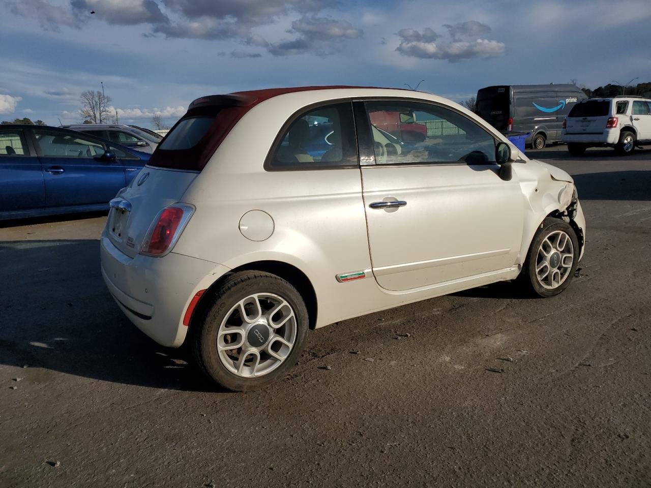 2012 Fiat 500 VIN 3C3CFFDR1CT119436 Copart auction photo, front end / side damage thumbnail 3