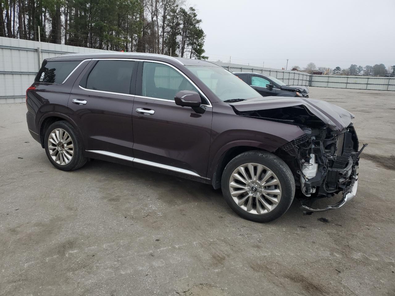 2020 Hyundai Palisade VIN KM8R5DHE2LU124280 Copart auction photo, front end / side damage thumbnail 4