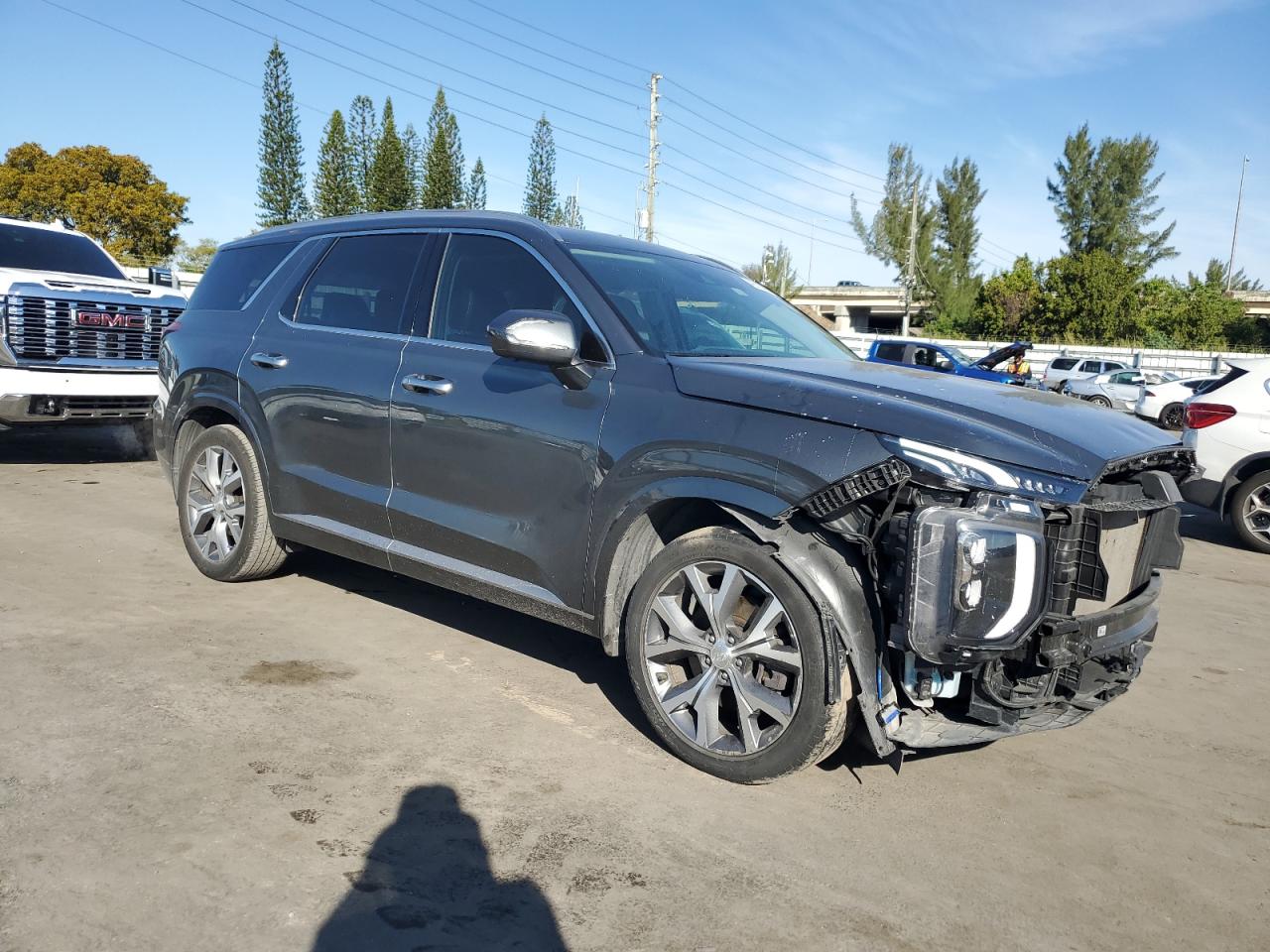 2022 Hyundai Palisade VIN KM8R54HE8NU460471 Copart auction photo, front end damage thumbnail 4