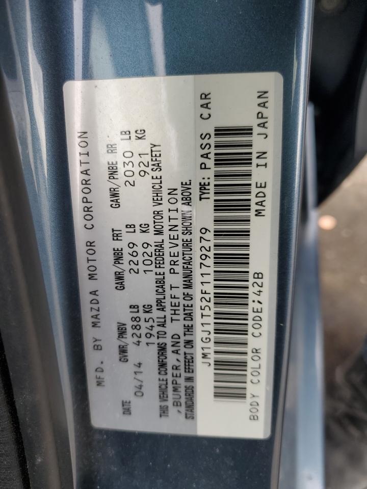 2015 Mazda 6 VIN JM1GJ1T52F1179279 Copart auction photo, front end / minor dent/scratches damage thumbnail 14
