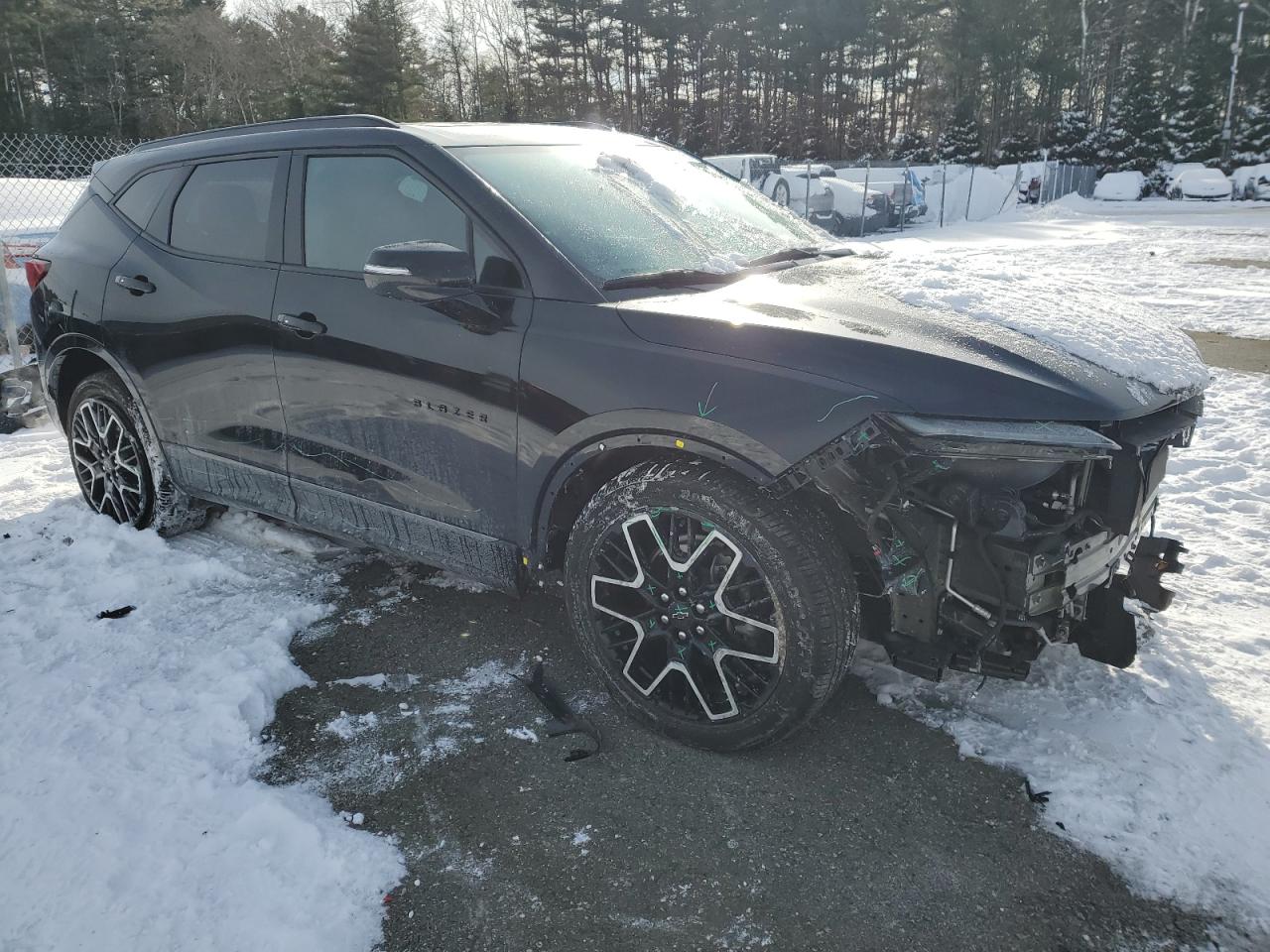 2023 Chevrolet Blazer VIN 3GNKBKRS9PS199787 Copart auction photo, front end / all over damage thumbnail 4