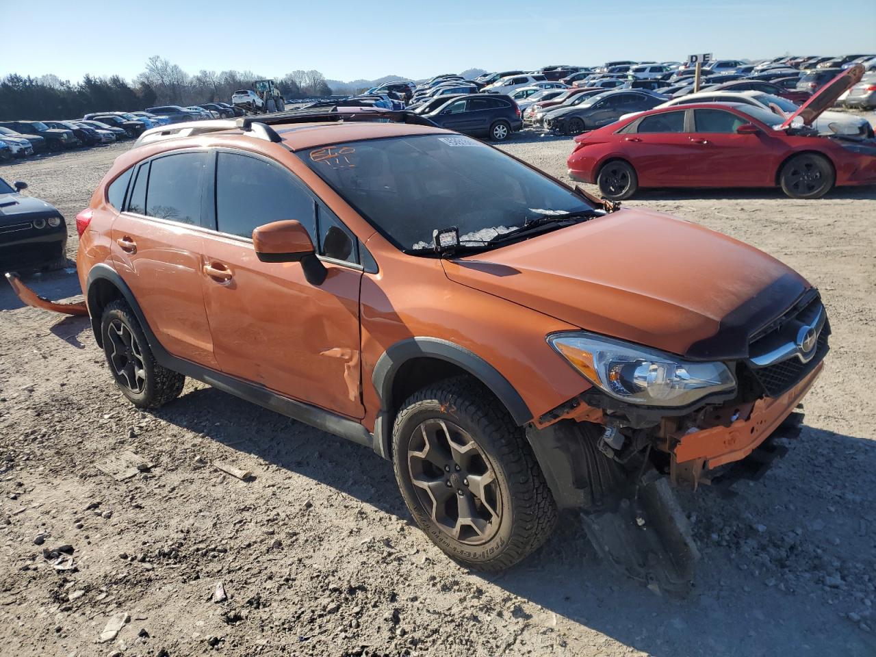 2014 Subaru XV VIN JF2GPAGC2E8297539 Copart auction photo, front end / side damage thumbnail 4