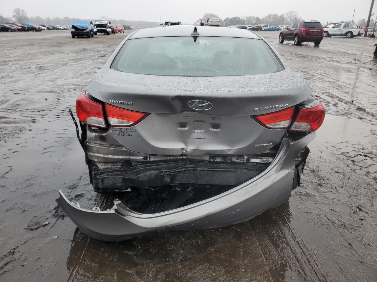 2012 Hyundai Elantra VIN KMHDH4AEXCU328899 Copart auction photo, rear end / mechanical damage thumbnail 6