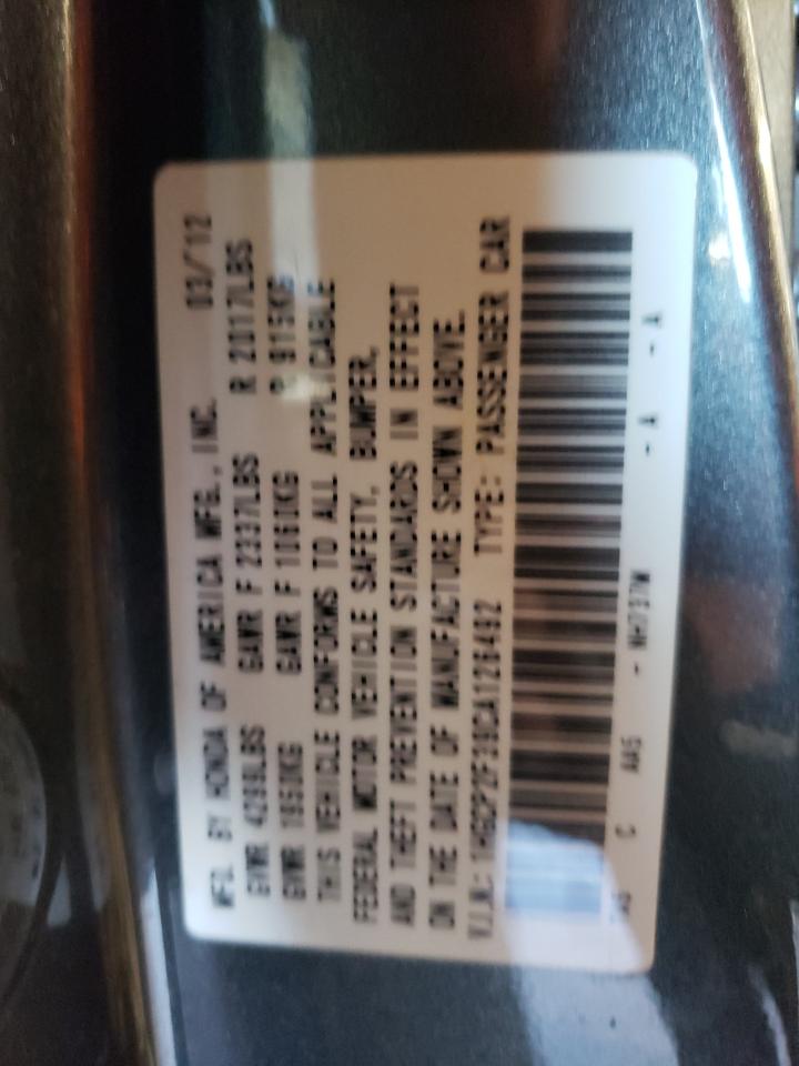 2012 Honda Accord VIN 1HGCP2F39CA126492 Copart auction photo, front end damage thumbnail 12