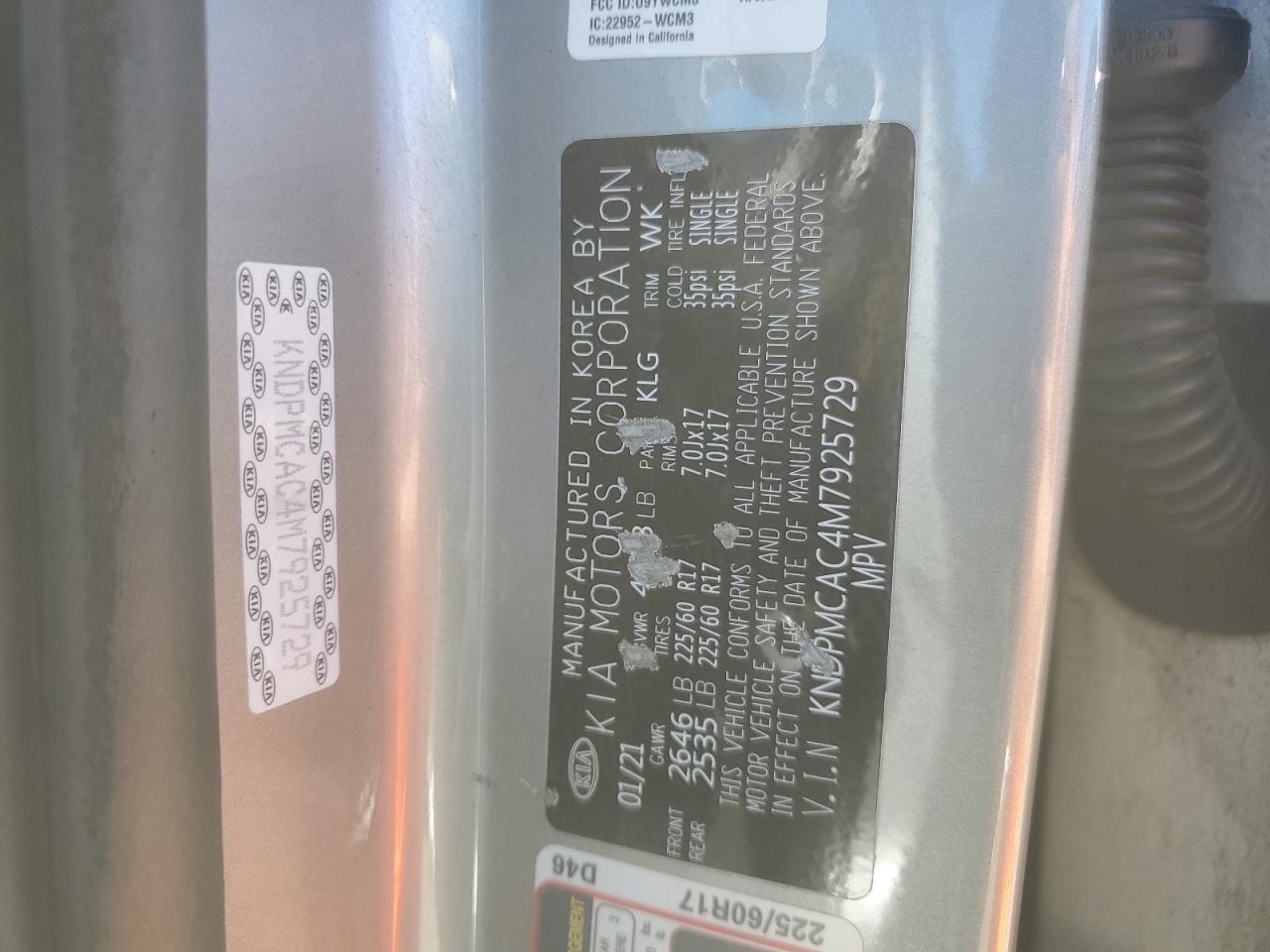2021 KIA Sportage VIN KNDPMCAC4M7925729 Copart auction photo, rear end / undercarriage damage thumbnail 13