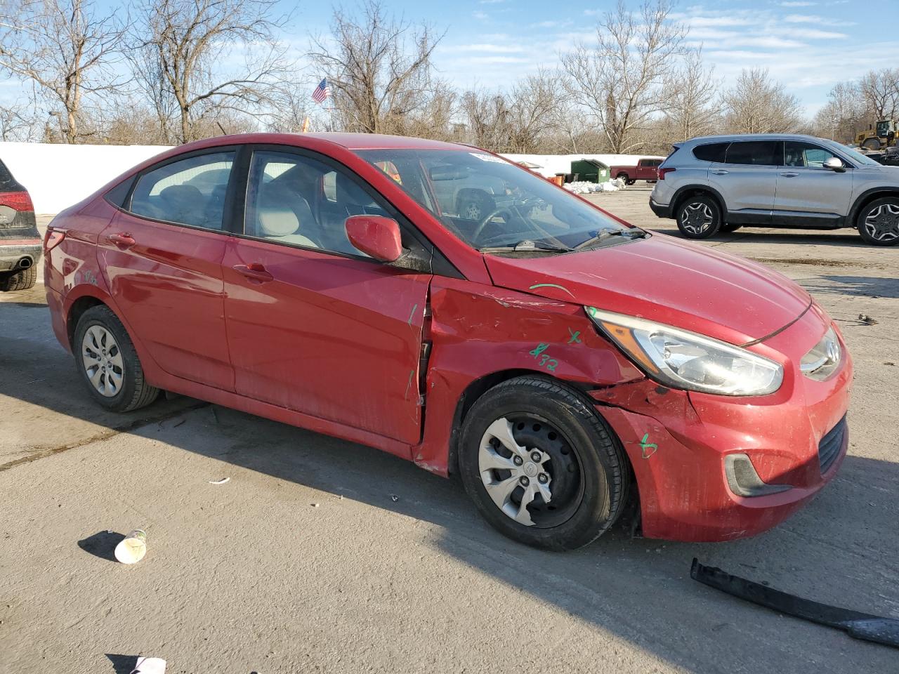 2016 Hyundai Accent VIN KMHCT4AE8GU085044 Copart auction photo, front end damage thumbnail 4