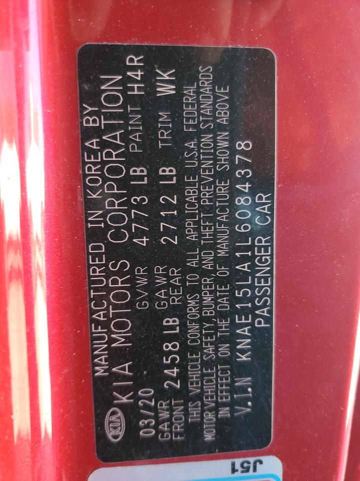 2020 KIA Stinger VIN KNAE15LA1L6084378 Copart auction photo, front end damage thumbnail 14