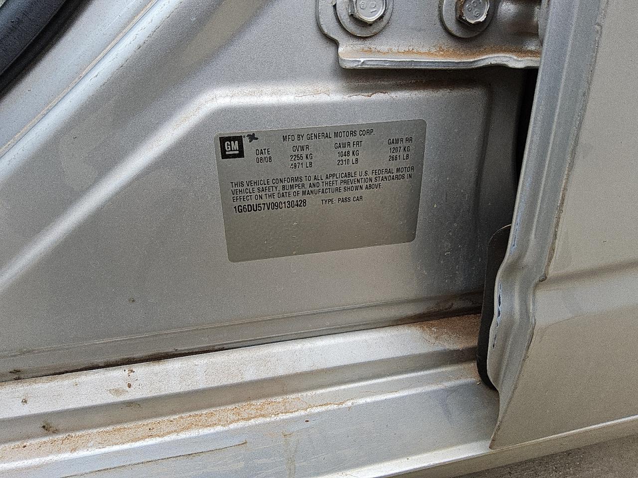 2009 Cadillac CTS VIN 1G6DU57V090130428 Copart auction photo, mechanical damage thumbnail 13