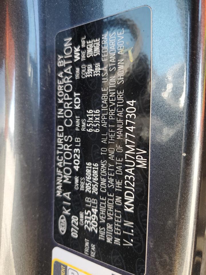 2021 KIA Soul VIN KNDJ23AU7M7747304 Copart auction photo, vandalism / rear end damage thumbnail 12