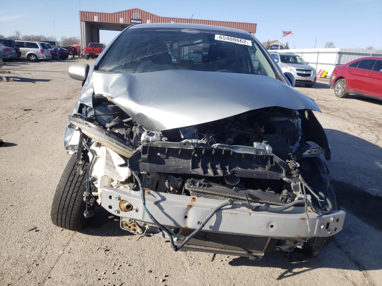 2008 Toyota Yaris VIN JTDJT923185204540 Copart auction photo, front end / rear end damage thumbnail 5