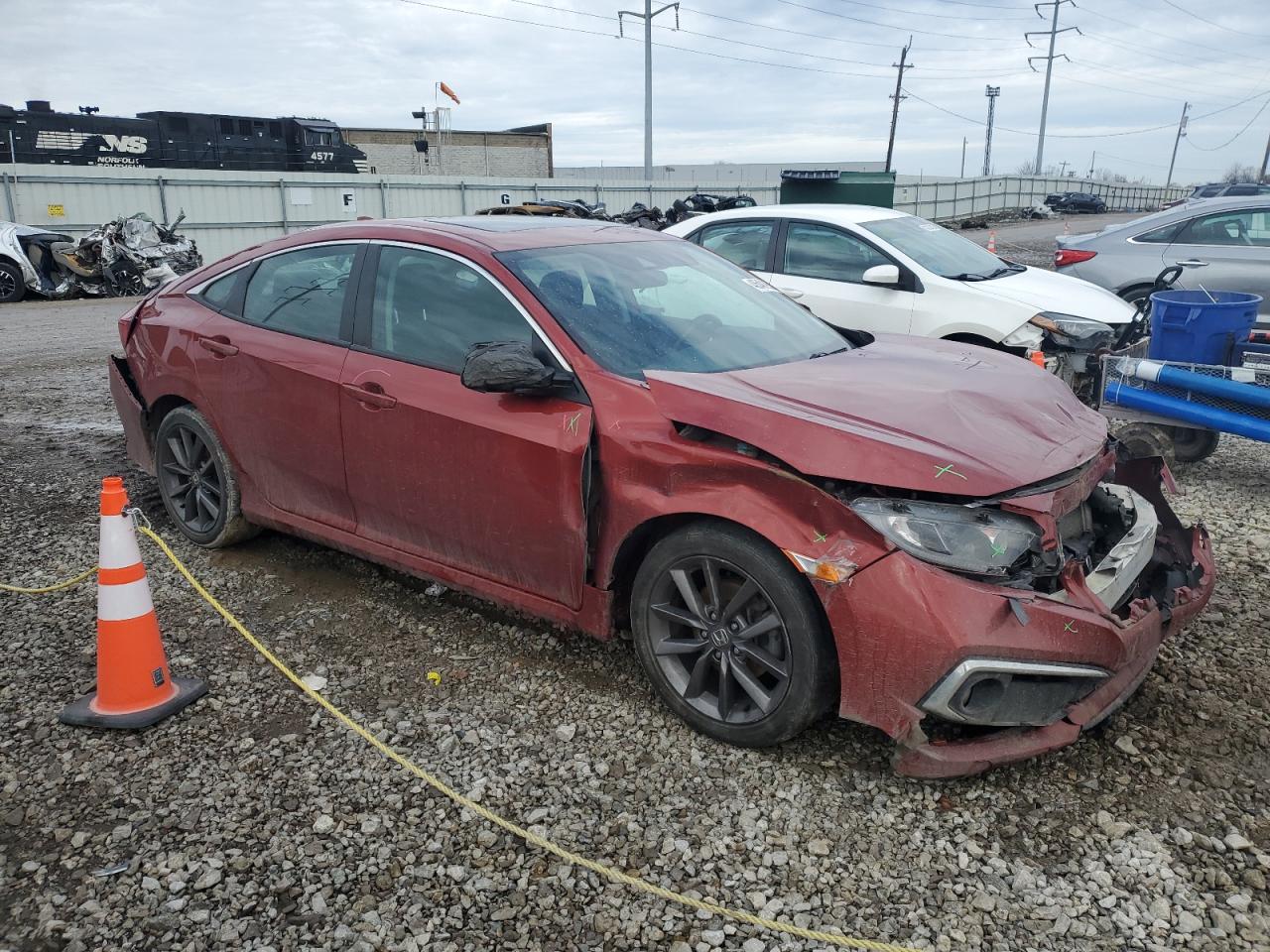 2020 Honda Civic VIN 19XFC1F35LE023732 Copart auction photo, front end / rear end damage thumbnail 4