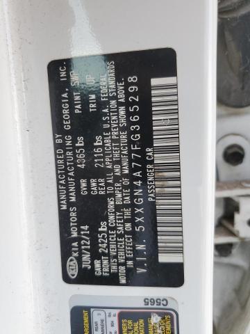 2015 KIA Optima VIN 5XXGN4A77FG365298 Copart auction photo, hail damage thumbnail 12