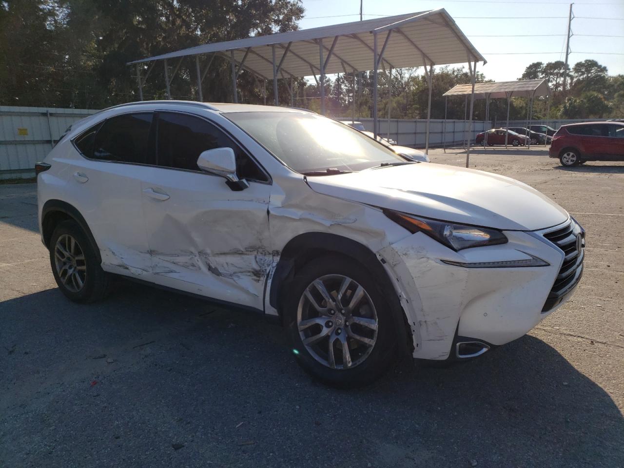2016 Lexus NX VIN JTJYARBZ4G2035264 Copart auction photo, side / front end damage thumbnail 4