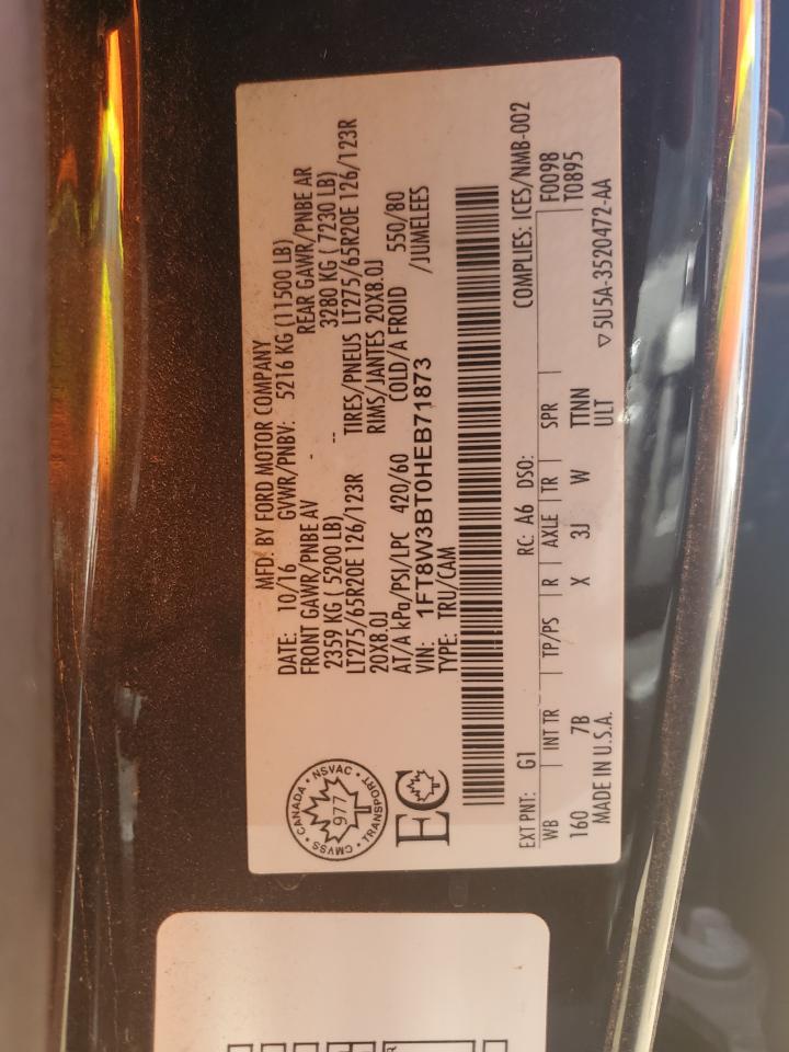 2017 Ford F350 VIN 1FT8W3BT0HEB71873 Copart auction photo, front end / undercarriage damage thumbnail 13