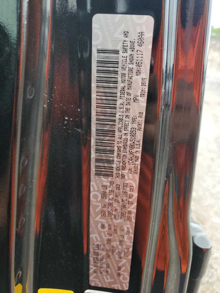 2019 Jeep Wrangler VIN 1C4HJXFN8KW510253 Copart auction photo, front end damage thumbnail 12
