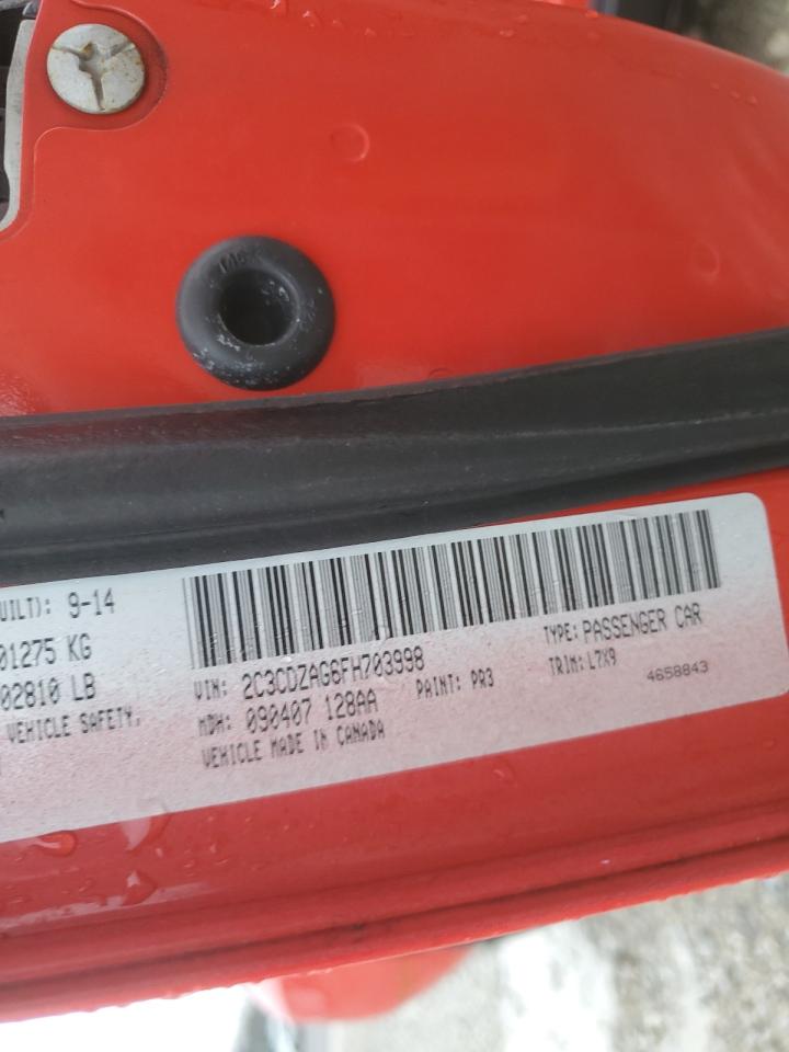 2015 Dodge Challenger VIN 2C3CDZAG6FH703998 Copart auction photo, front end damage thumbnail 14