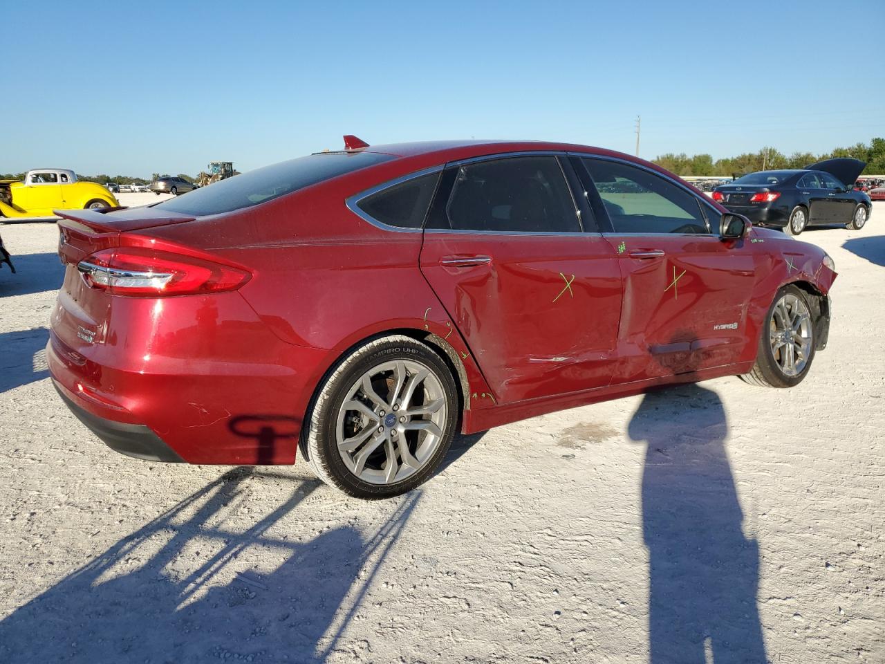 2019 Ford Fusion VIN 3FA6P0RU5KR127931 Copart auction photo, front end / side damage thumbnail 3