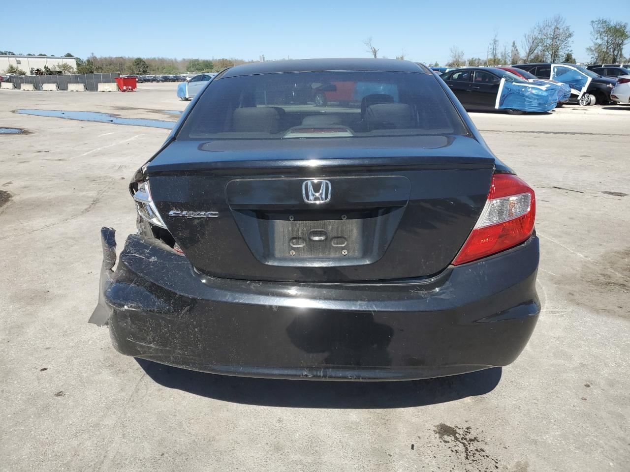 2012 Honda Civic VIN 2HGFB2F55CH322444 Copart auction photo, rear end damage thumbnail 6