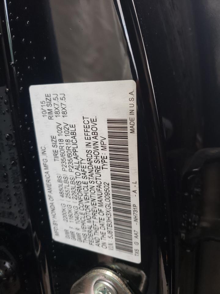 2016 Acura RDX VIN 5J8TB3H3XGL009502 Copart auction photo, side / all over damage thumbnail 13