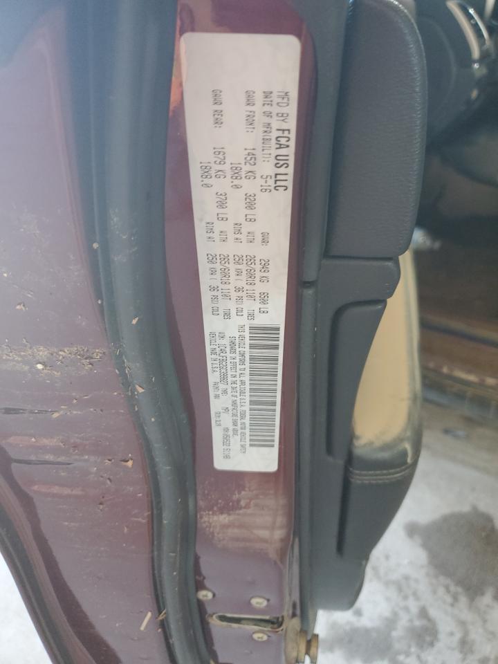 2016 Jeep Grand Cherokee VIN 1C4RJFBG2GC399827 Copart auction photo, water/flood / mechanical damage thumbnail 12