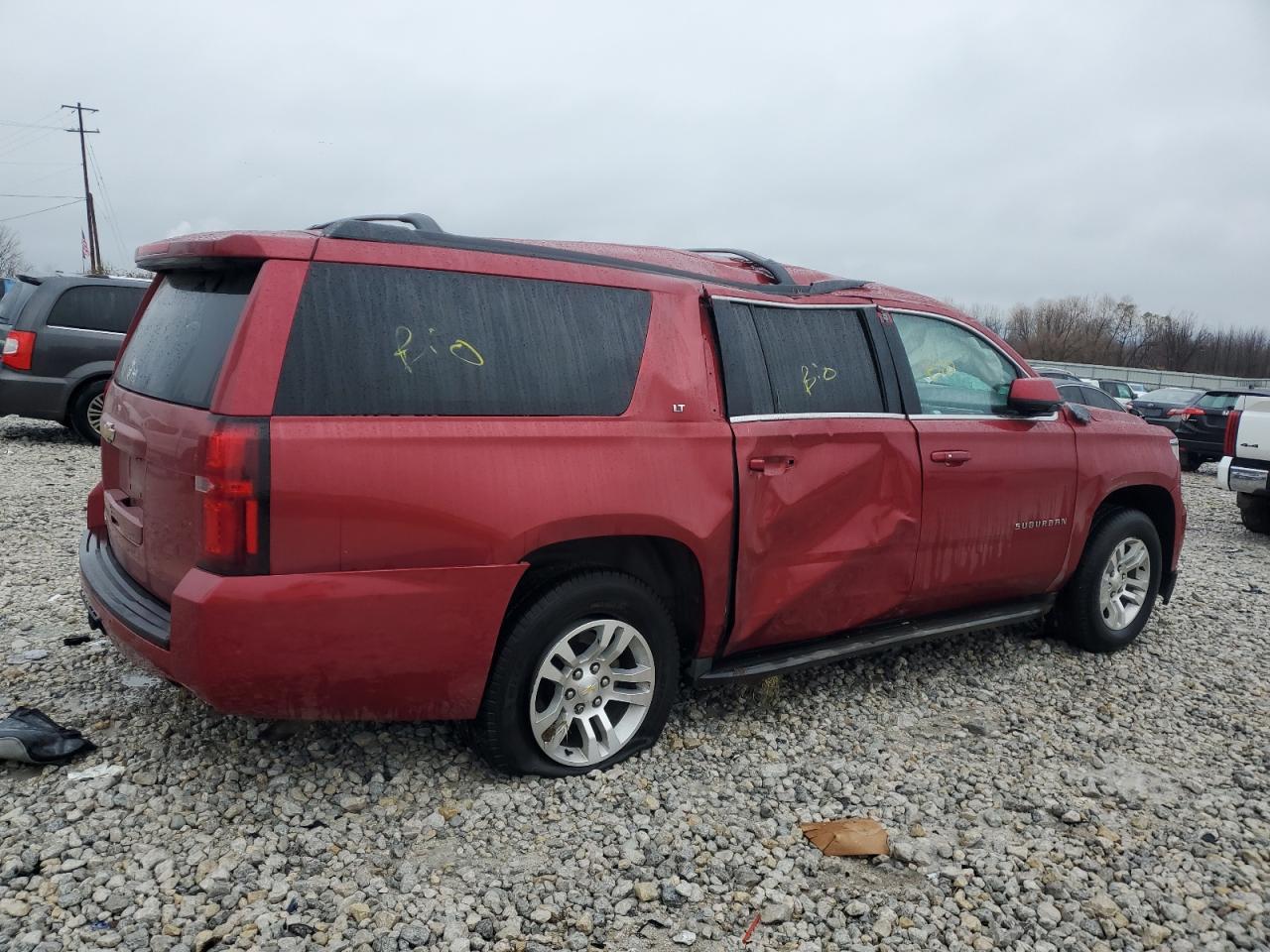 2015 Chevrolet Suburban VIN 1GNSKJKCXFR702709 Copart auction photo, all over damage thumbnail 3