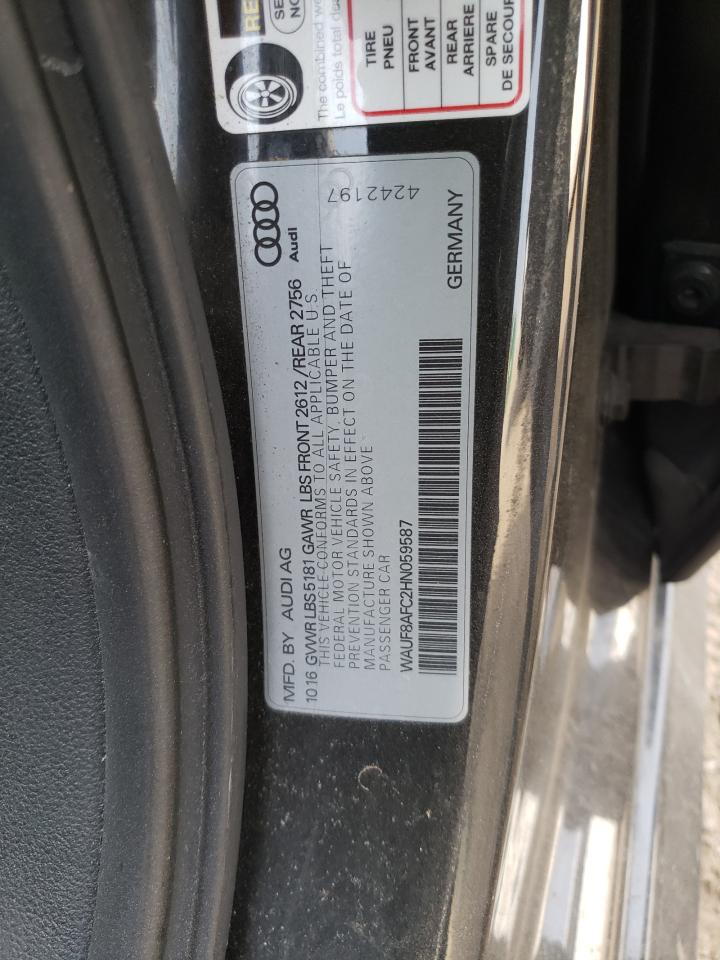 2017 Audi A6 VIN WAUF8AFC2HN059587 Copart auction photo, rear end / front end damage thumbnail 14