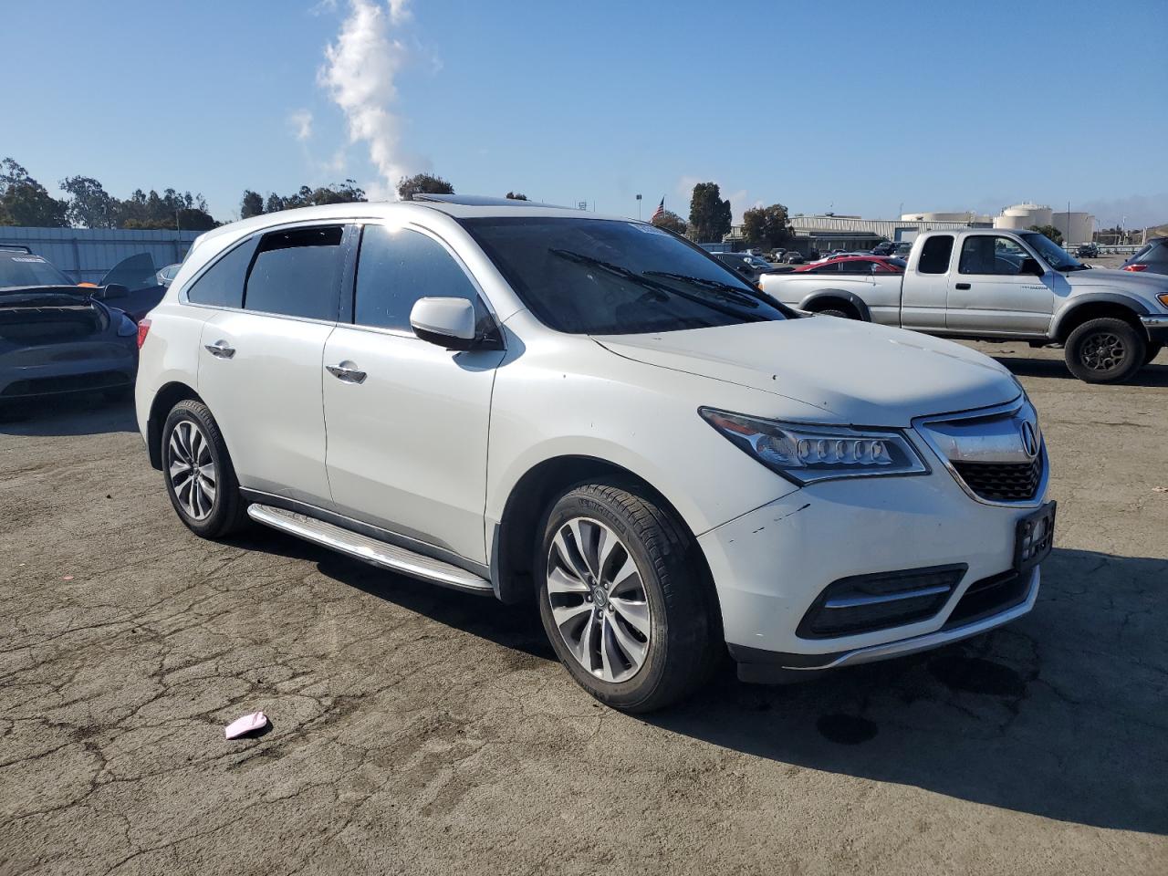 2015 Acura MDX VIN 5FRYD4H66FB011911 Copart auction photo, side / front end damage thumbnail 4