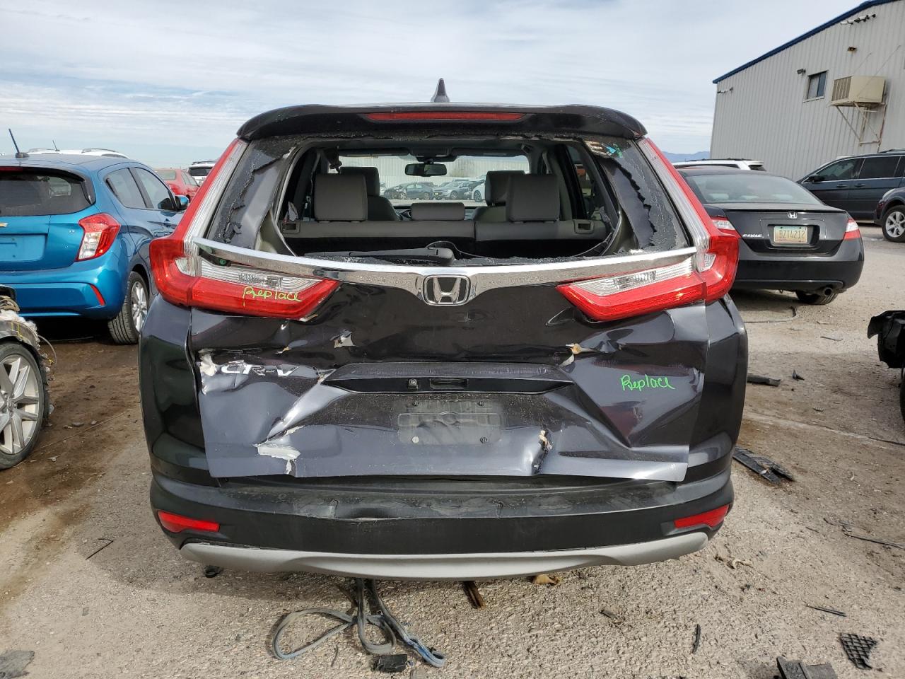 2017 Honda CR-V VIN 2HKRW1H8XHH513597 Copart auction photo, rear end / frame damage damage thumbnail 6